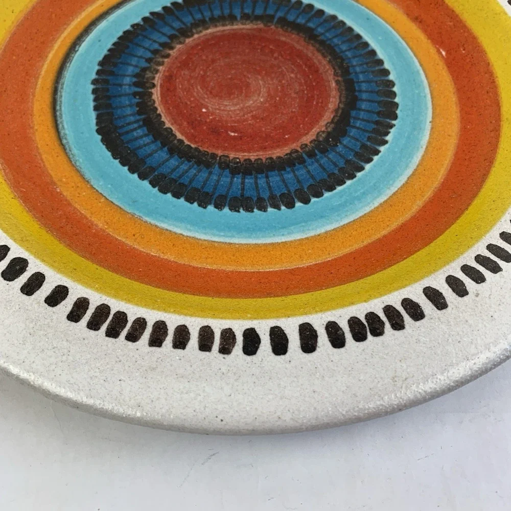 Vtg DeSimone Ceramic Pottery Plates Hand Painted Signed Italy De Simone MCM 60s